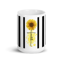 Sunflower Faith White glossy mug