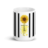 Sunflower Faith White glossy mug